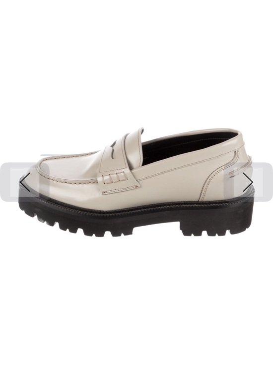 Closed Shoes - NWOT Closed Cream Leather Lug-Sole Penny Loafers